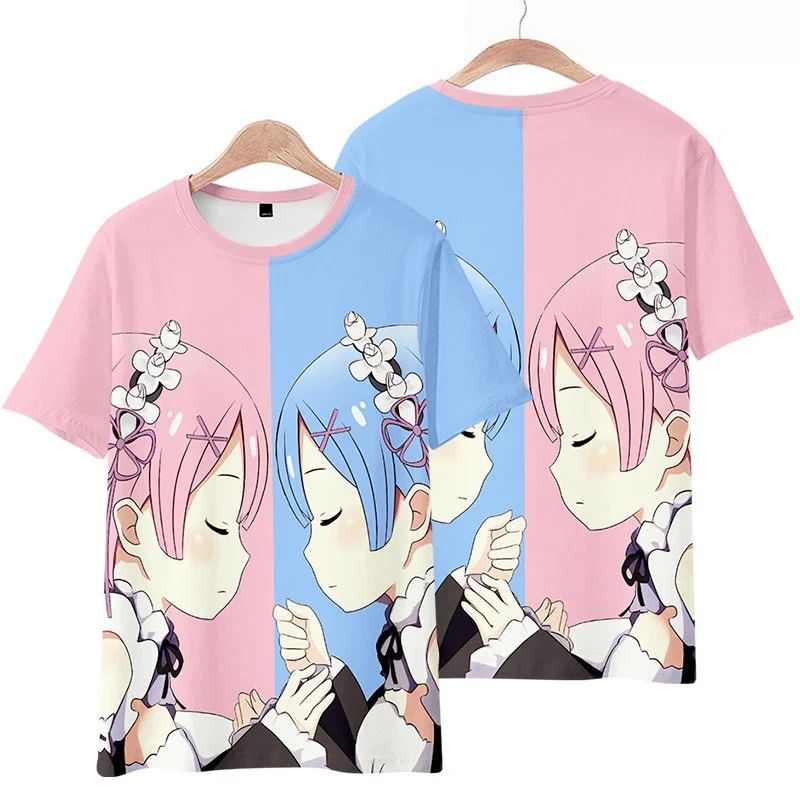 

Футболка Bandai Summer Remram Anime Emilia Anime Fellows Surrounding RE0 Painful Clothes, быстросохнущая, дышащая, с коротким рукавом