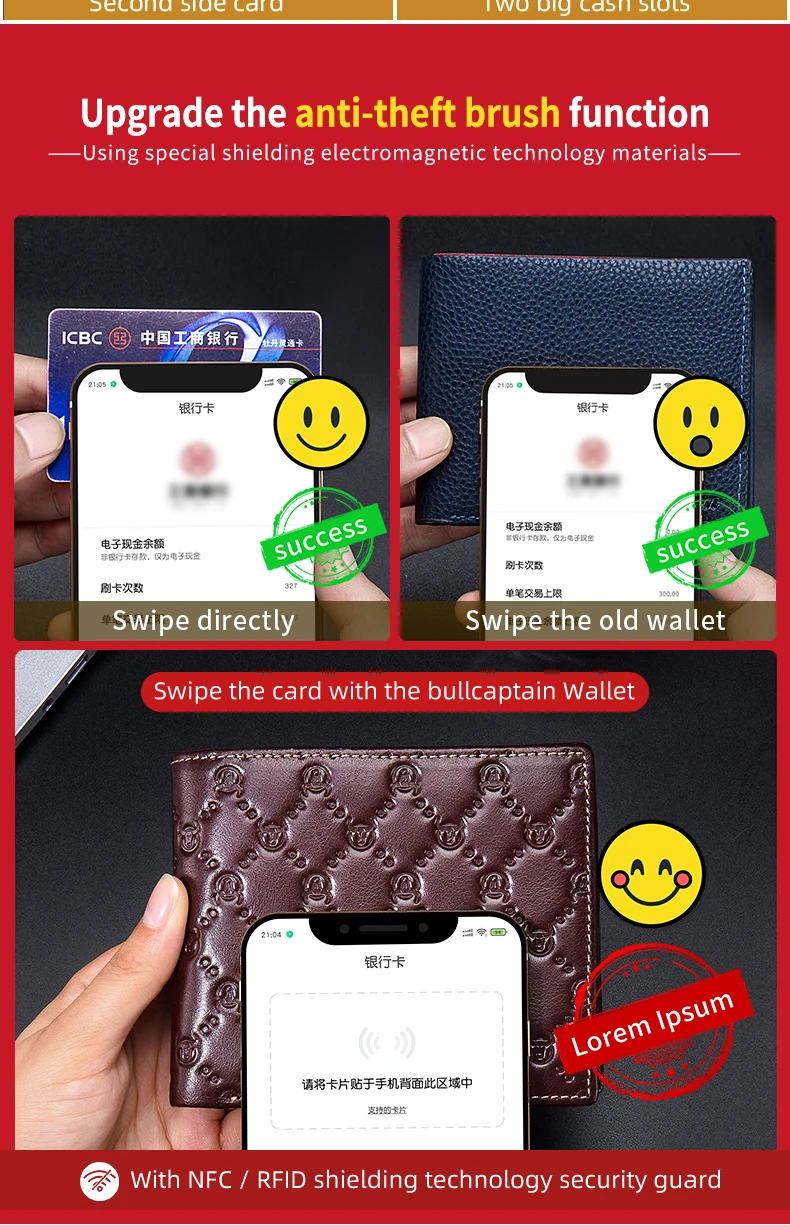 BULLCAPTAIN Herren-Geldbörse aus Echtleder mit RFID-Schutz, Ausweisfenster, vertikale Bifold-Geldbörse für Herren mit Vintage-Kartenhalter – Detail 9