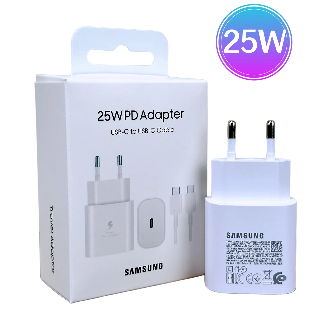 25W Samsung Charger Super Fast Charge Original PD Adapter For Galaxy Z Flip Fold 5 4 3 S24 S21 Note 20 10 Ultra A54 A70 Phone