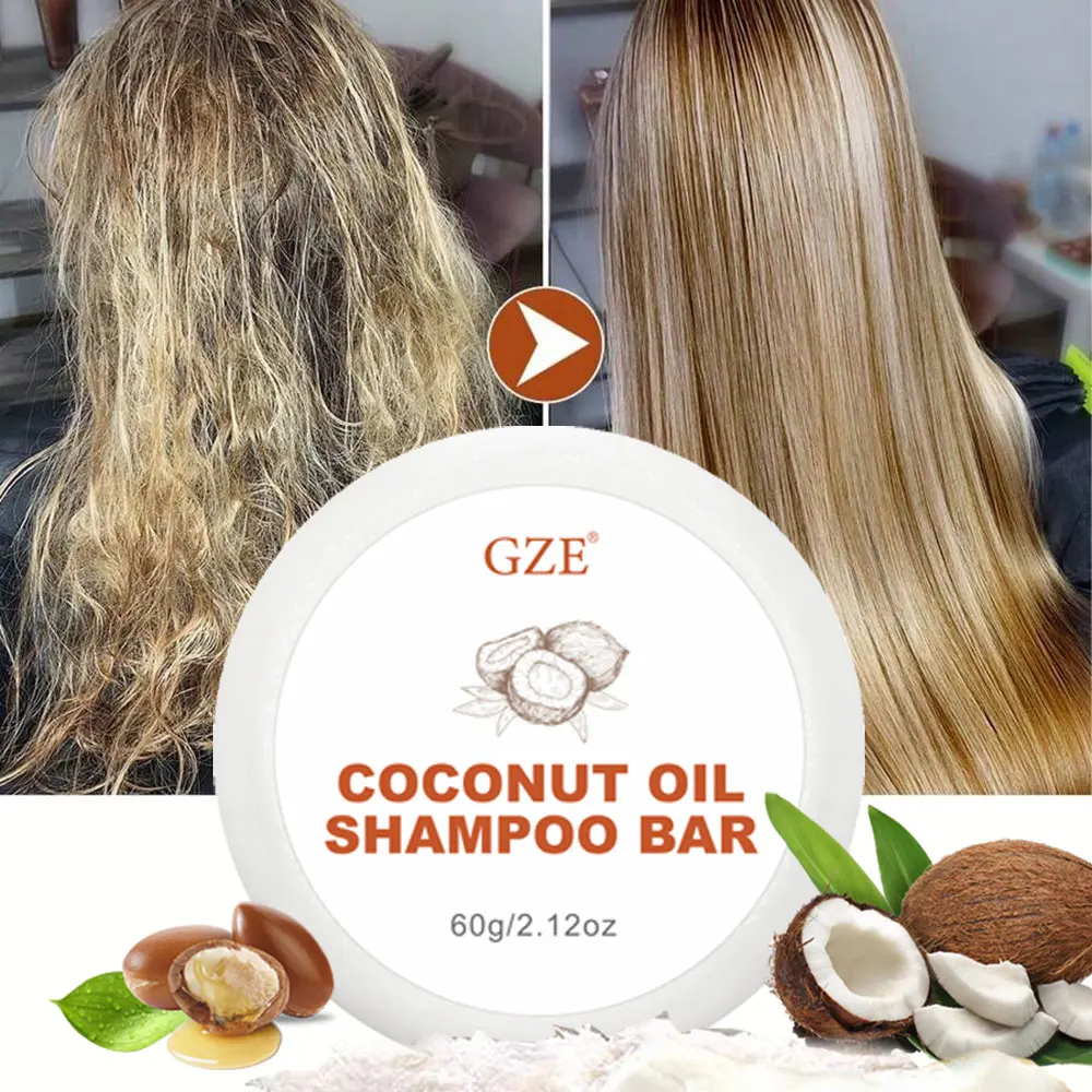 GZE Coconut Oil Shampoo Bar, Moisturizing Bar Shampoo for Dry Hair