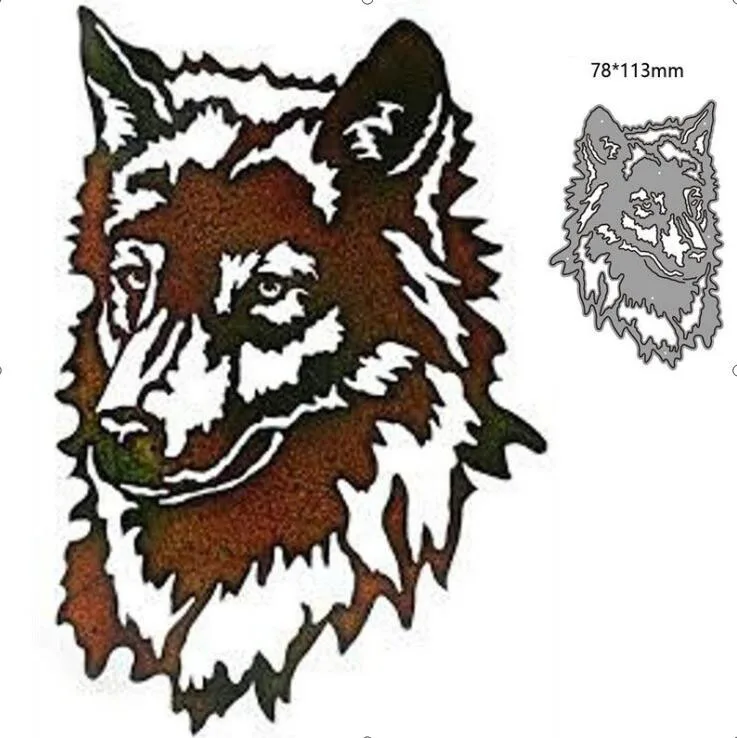 

wolf metal cutting dies mold Scrapbooking paper craft knife mould blade punch template Embossing stencils 1pcs