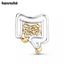 Hanreshe Medical Intestinal Brooch Digestive System Medicine Jewelry Lapel Coat Badge Pins for Doctors Nurses