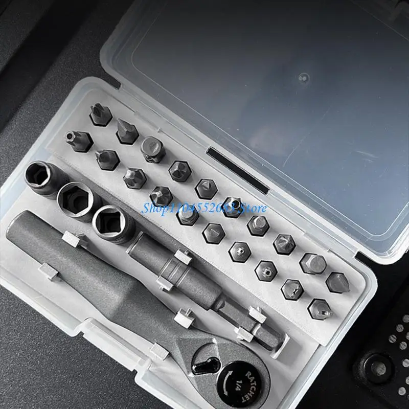 

Y6GD 25 in 1 72 Tooth TRatchet Wrench Set Automobile Maintenance Tool Socket Wrench
