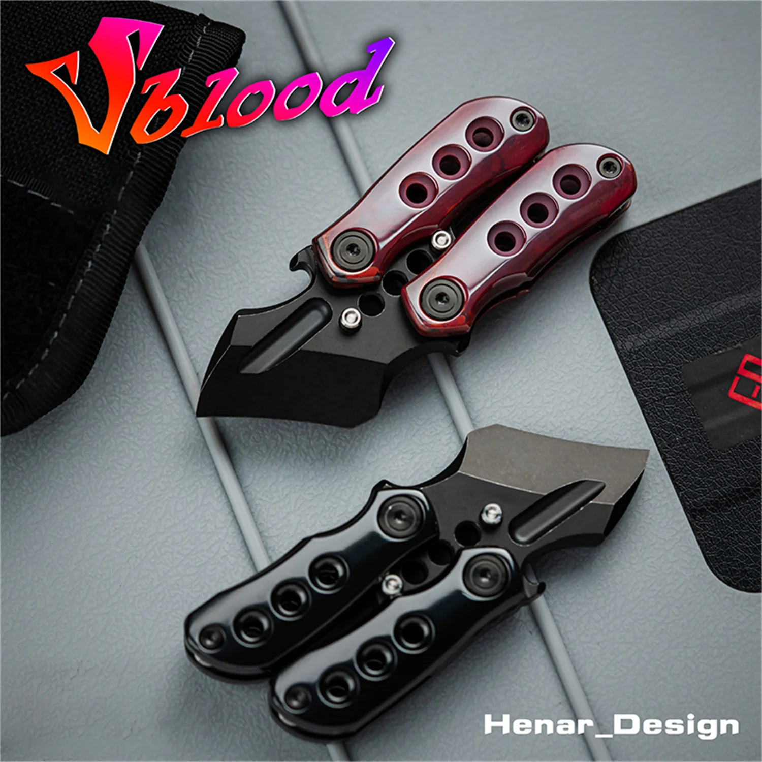 

WANWU EDC Vblood Titanium alloy TC21 Compact Utility Knife Outdoor Crowbar Multifunctional Tool Bottle Opener