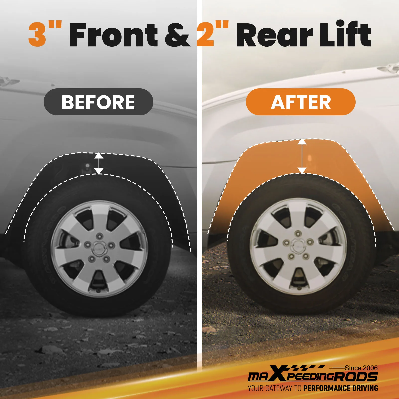 Kit de elevação de nivelamento completo traseiro dianteiro de 3 "2" para Ford F150 F-150 2WD 4WD 2004-2020