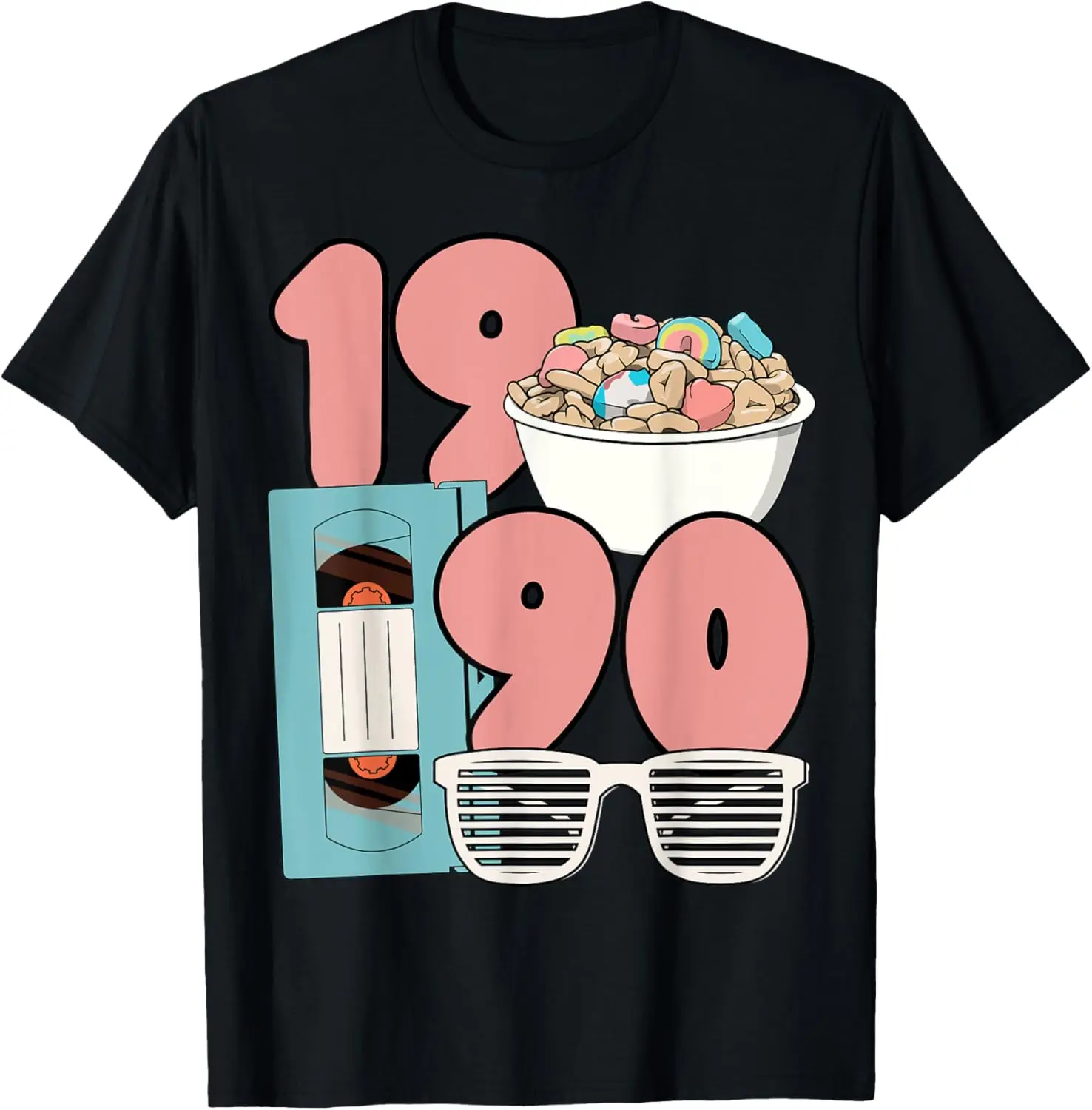 1990 Saturday Morning 90s Nostalgia Vibes Cereal & Cartoons T-Shirt