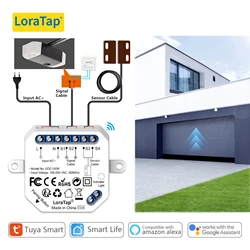 LoraTap 와이파이 차고 문짝 오프너 제어 유선 센서, 투야 스마트 라이프 리모컨, 구글 어시스턴트 알렉사와 연동