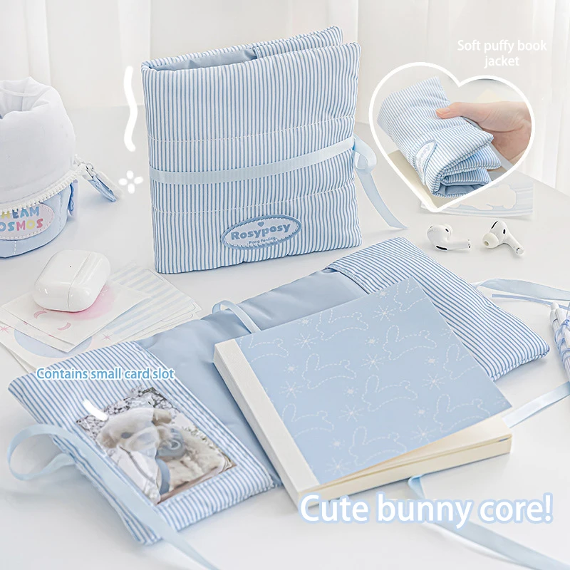 Lace-up And Bow-knot Handbook High-looking Cotton-filled Canvas Ribbon Notebook Girl's Handbook Kawaii School Stationery