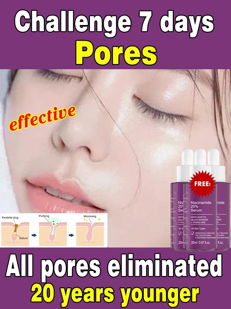 Suero de contracción de poros, elimina la sequedad facial, Control de Aceite hidratante, reafirmante, blanqueador, productos antiarrugas para el Envejecimiento