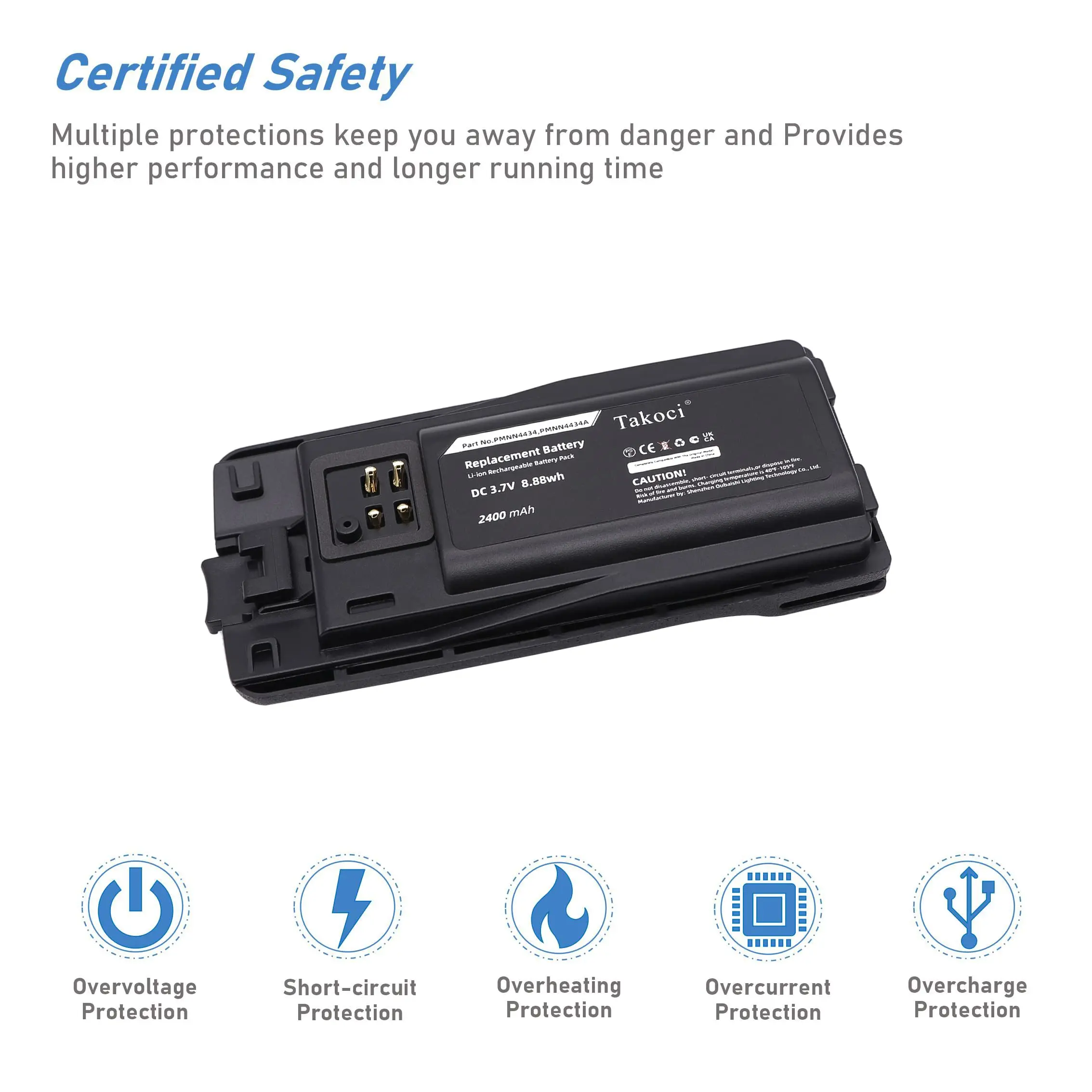 Batería de repuesto para Motorola RMM2050, RMU2040, RMU2080, RMU2080d, RMV2080, XT220, XT420, XT460 PMNN4434, PMNN4434A