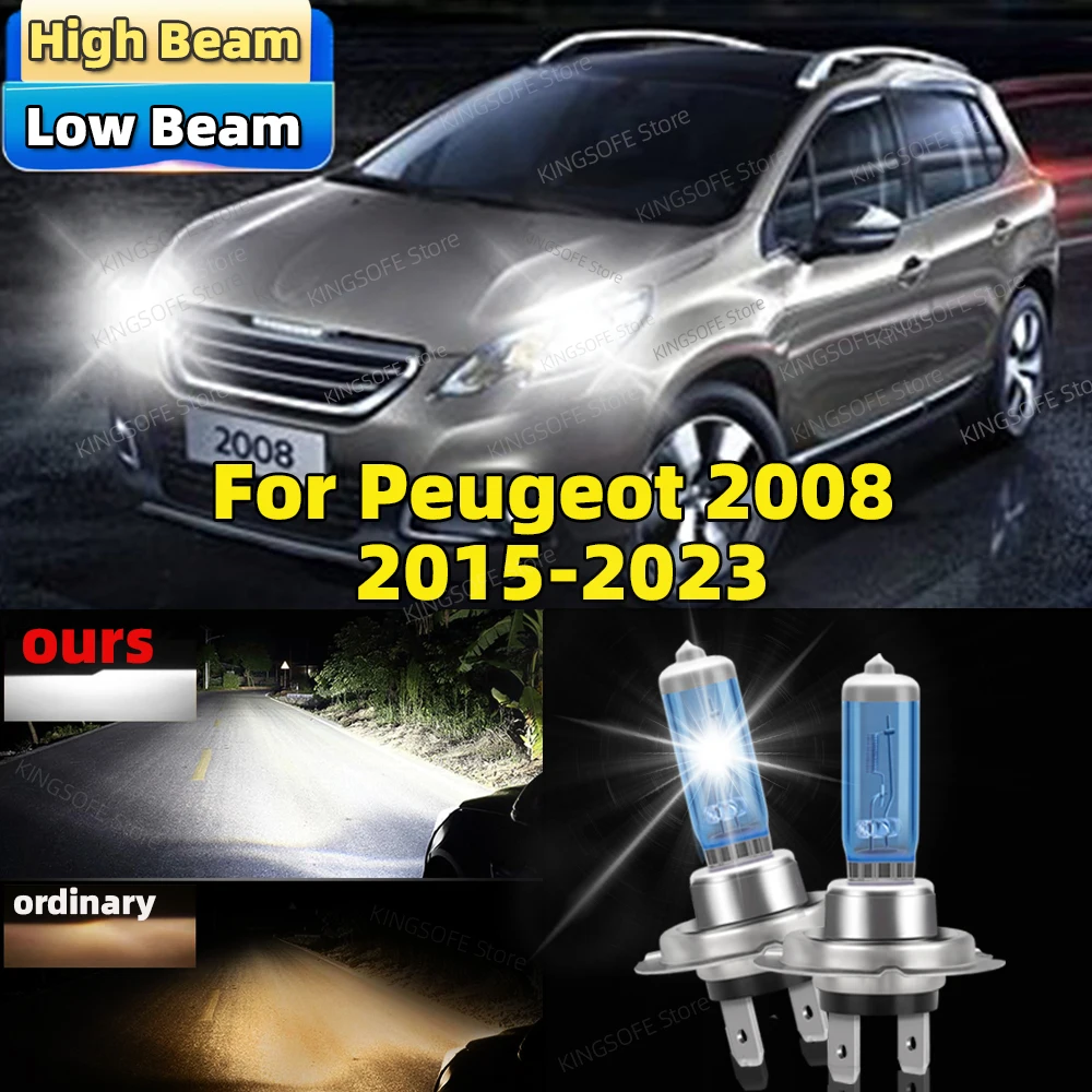 

2 шт. 100 Вт яркие галогенные лампы для фар автомобиля, автолампы для Peugeot 2008 2015-2023
