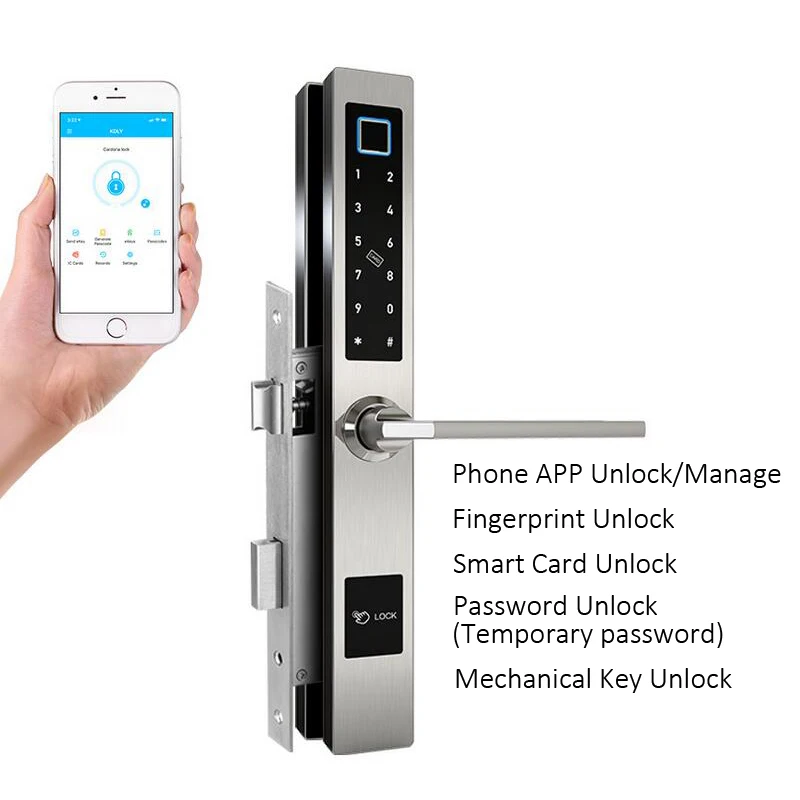 Imagem -02 - Baykube tt Bloqueio Aplicativo bl Fechadura da Porta Eletrônica à Prova Dfingerprint Água Impressão Digital Cartão Inteligente Apoio Senha Temporária de Alumínio Fechadura da Porta