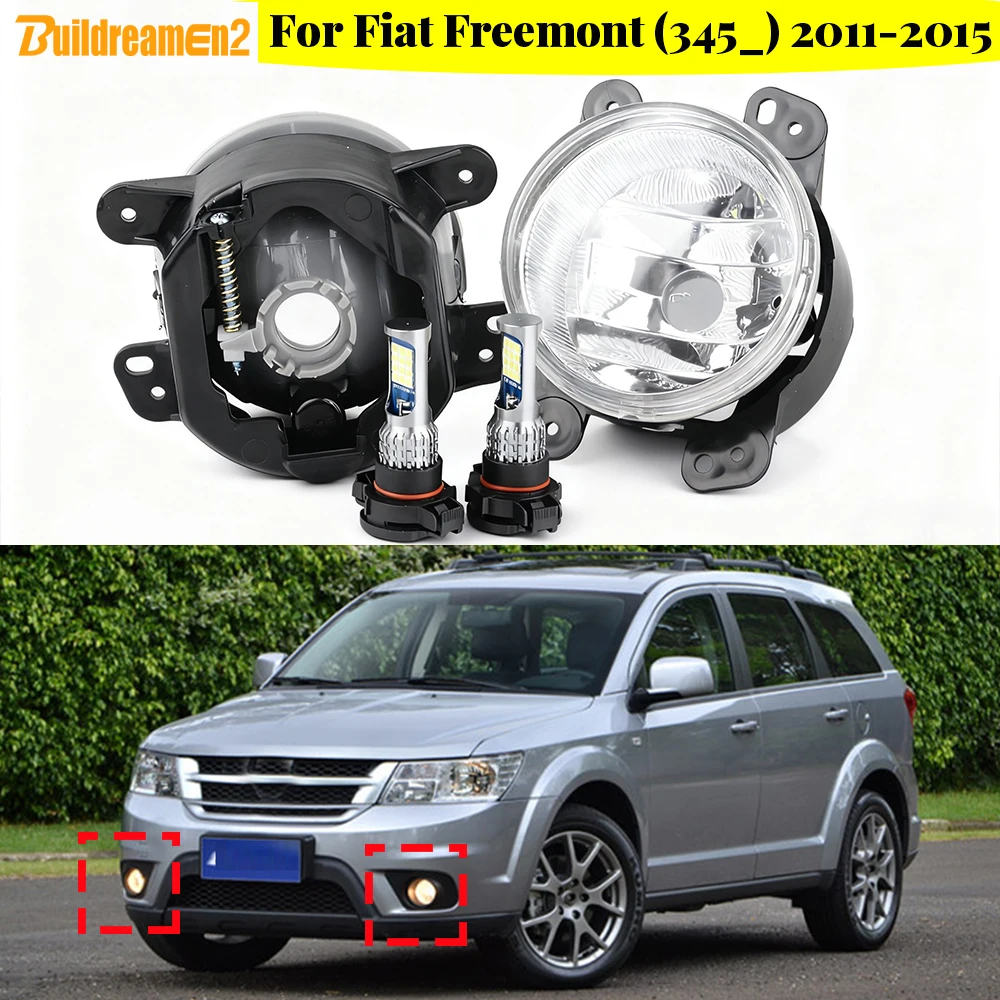 

1 Pair Car LED Fog Light Lampshade + PSX24W Bulb For Fiat Freemont (345_) 2011 2012 2013 2014 2015