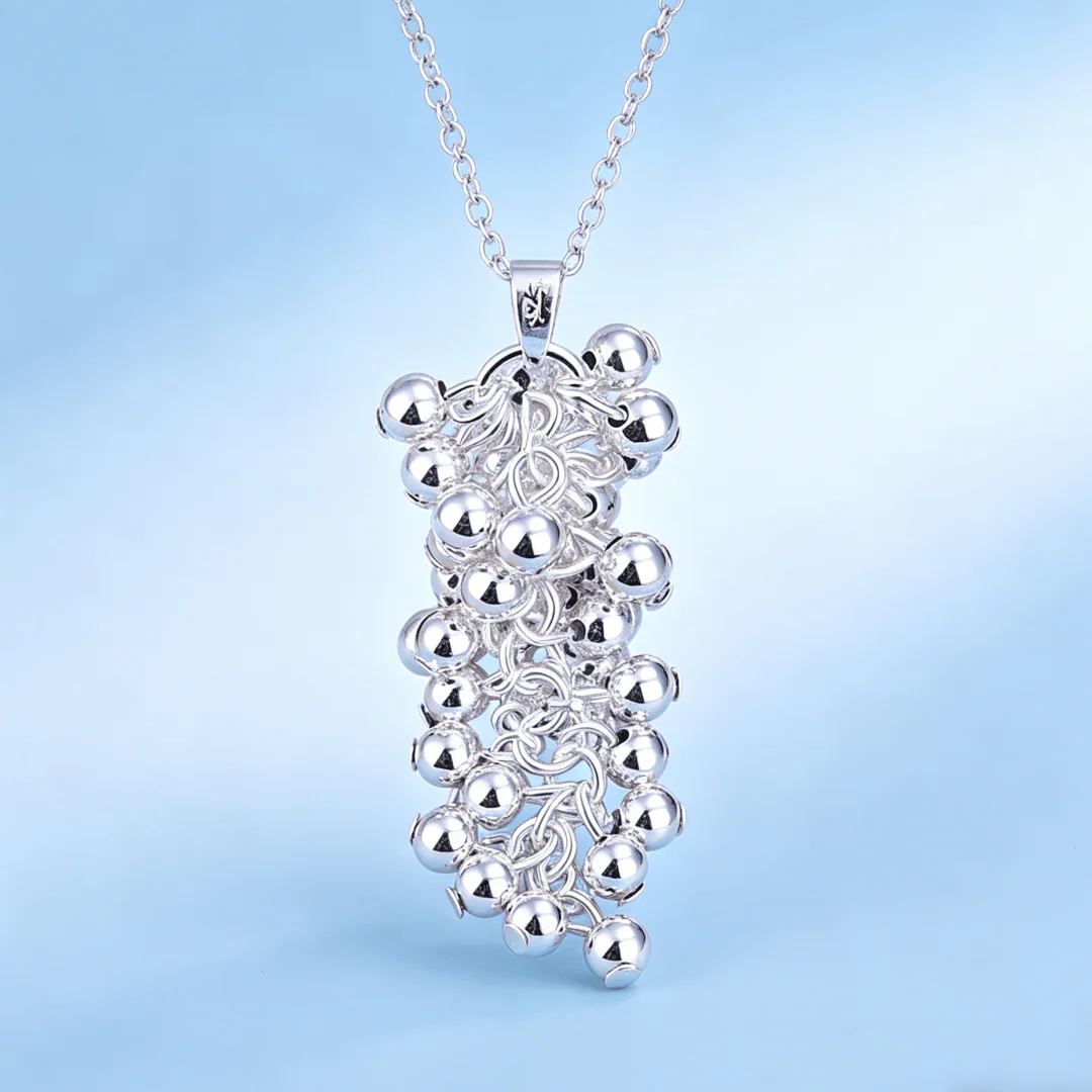 

Luxury designer Jewelry 925 Sterling Silver Lucky Grape beads Pendant Necklaces For Women Fashion party wedding Birthday gifts