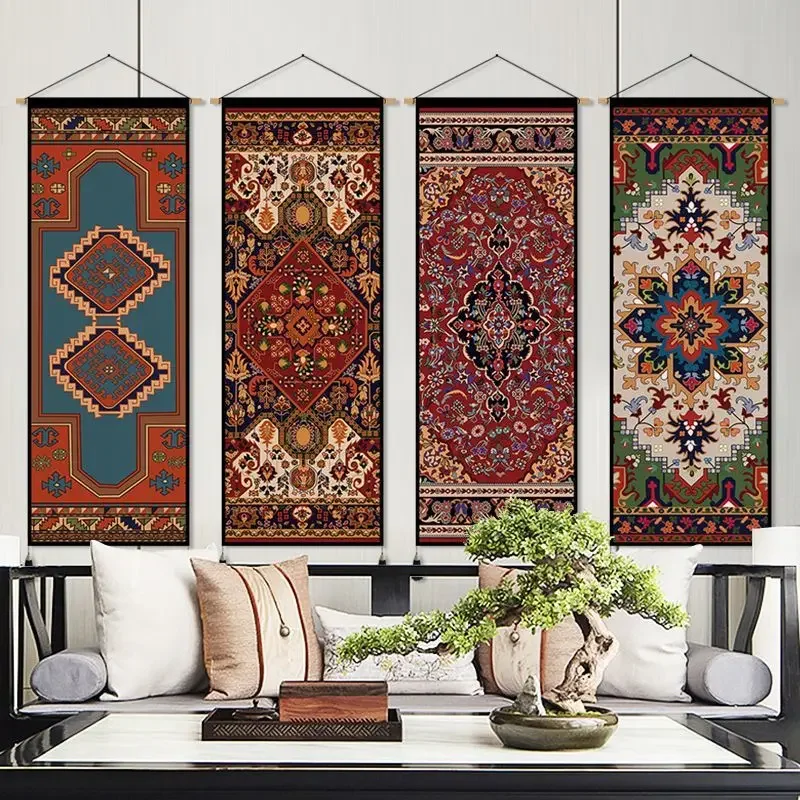 

Morocco Style Scroll Paintings Ethnic Room Decor Aesthetic Tapestry Wall Hanging Living Room Bedroom House Decoration Wall Art