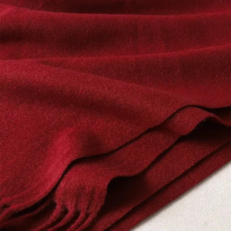 62 farbe Solide Frauen Winter Schal Warm Verdicken Kaschmir Schal Outdoor-Mode Luxus Quasten Pashmina Dame Wrap Winddicht Schals – Detail 4