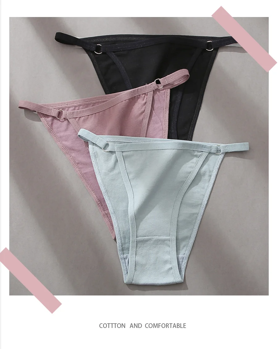 FINETOO 3 Teile/satz frauen Baumwolle Höschen Niedrige Taille Bikini-Slip M-2XL Damen Unterwäsche Weibliche Weiche Feste Unterhose Dessous Neue – Detail 20