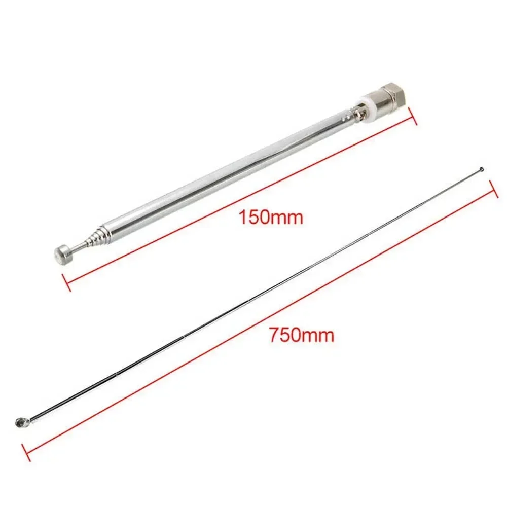 Radio Antenna Telescopic DAB FM Aerial W 3 Adapter HiFi AV Receiver Mini System F-male Connector Radio Accessories