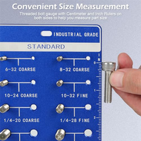 N11R Square Thread Checker, Nut And Bolt Thread Checker, Bolt Size And Thread Identifier Gauge,Bolt And Nut Gauge Durable (Blue)