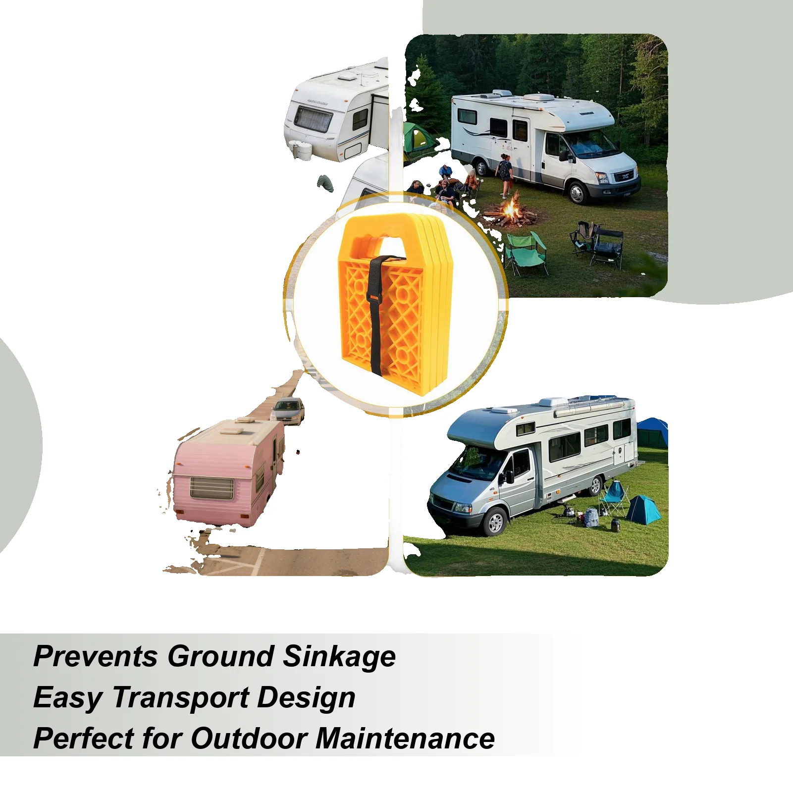 

Rv Stabilizer Jack Pads 4 Pieces Anti-Slip Stable Support Stabilizer Block Rv Jack Blocks Pads For Crane Trailer Tow Truck