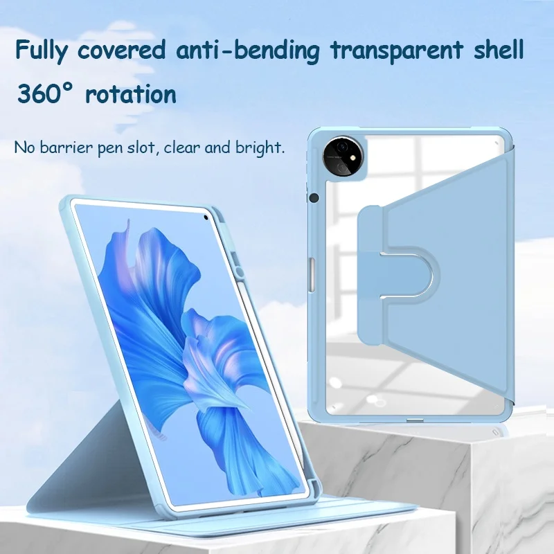 

360 Rotatable Acrylic Clear Case For Vivo Pad Air 11.5 2023 Pad 11 2022 With pencil slot Cover