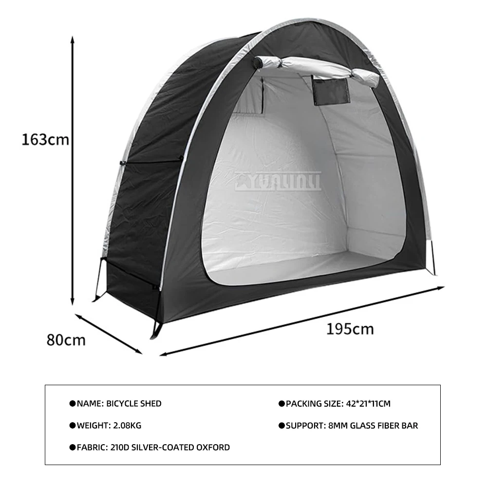 Bicycle Tent 210D oxford cloth Mountain Bike Portable Rain Cover, Storage Shed Dustproof Shelter for Outdoor Gear