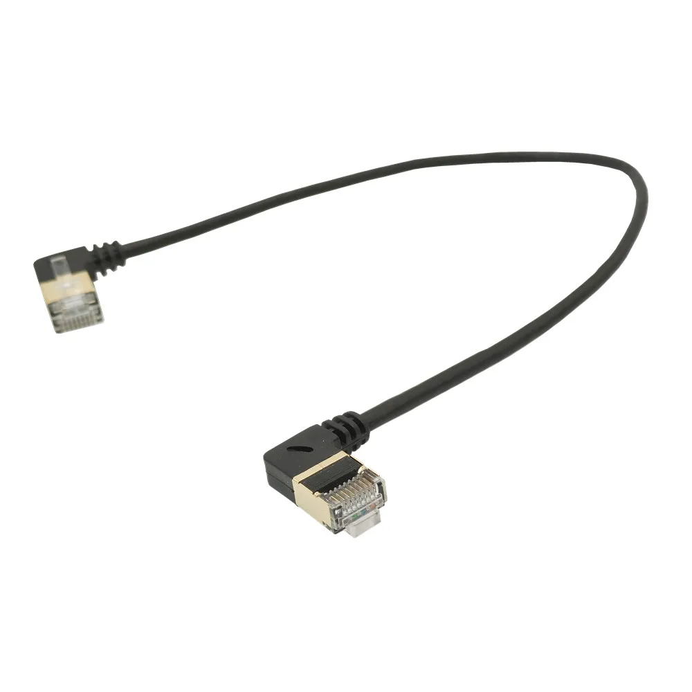 Cat7 Lan Cable UTP RJ45 Network Cable Ethernet Thin Cable RJ 45 for Cat6 Compatible Patch Cord 90 Degree Right Angle