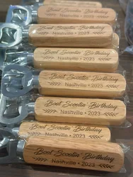 10/20/30 pcs Personalized Engraved Wood Bottle Opener, Customized Beer Opener, Wedding Favor, Party Souvenir, Wedding Gifts
