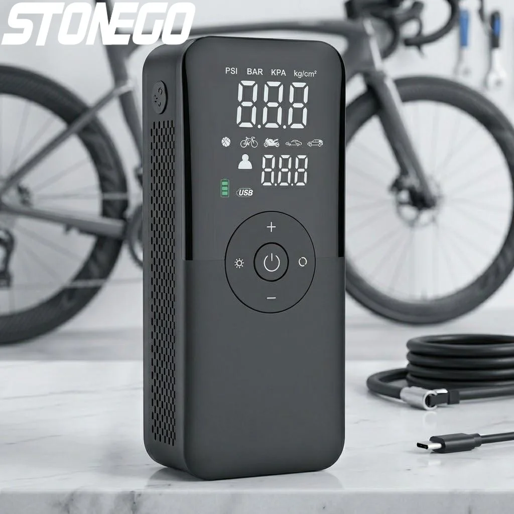 

Portable Rechargeable Digital Air Pump Car Motorcycle Bicycle Balls Cordless Tire Inflator Compressor