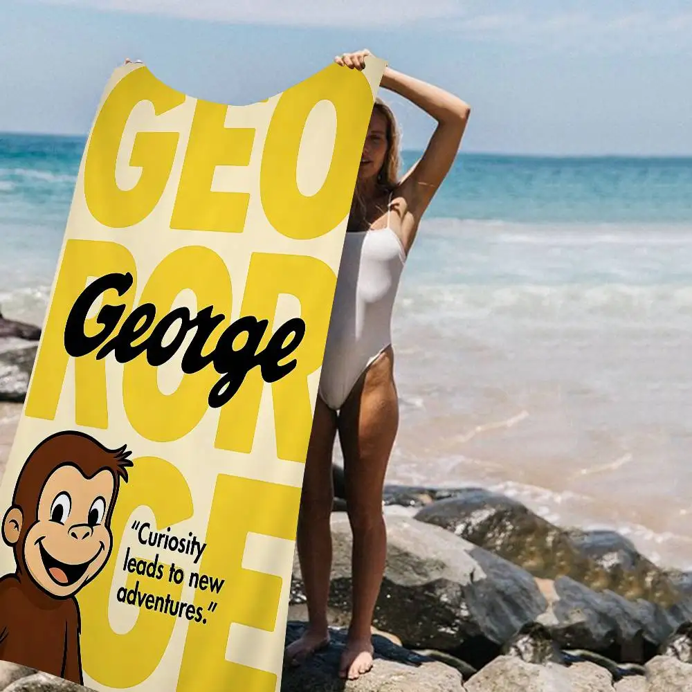 G-George The C-Curious Monkey Big Microfiber Beach Towels Quick Dry Towel Sand Beach Towels Pool Towel for Travel Swim Pool Yoga