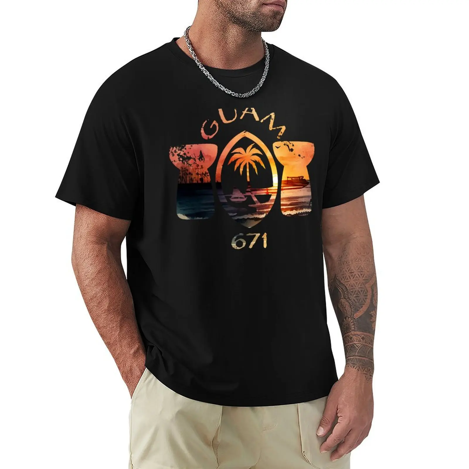 

Guam 671 T-Shirt fashion shirts cotton man t-shirts cotton graphic tees men clothings