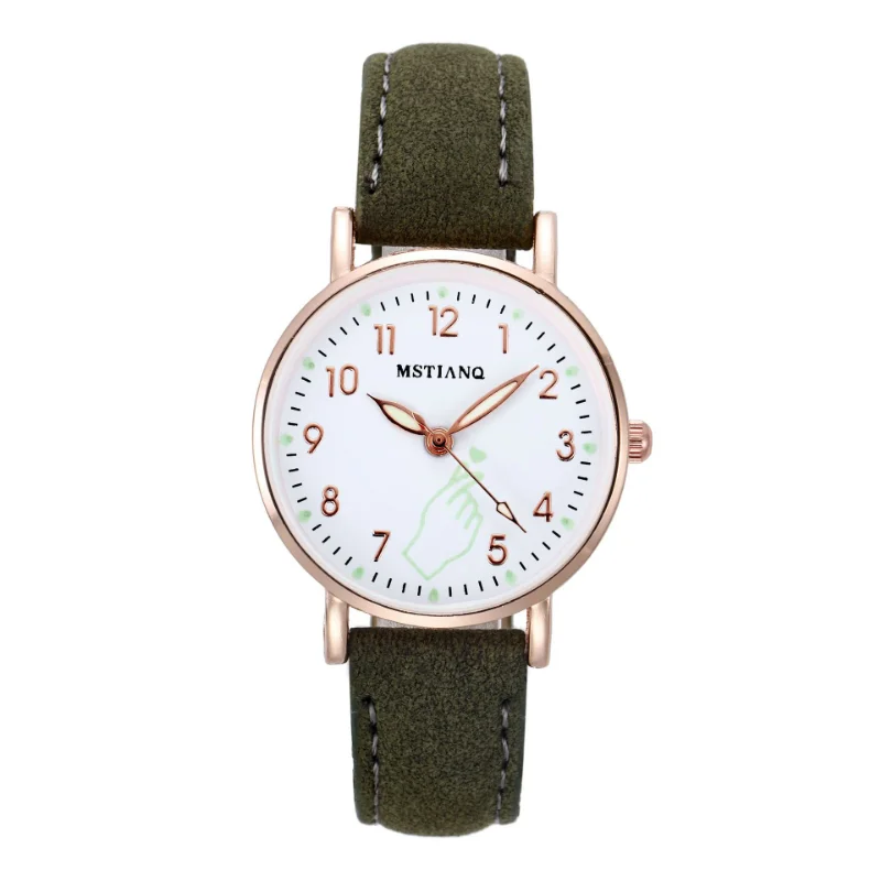 Relojes luminosos para mujer, reloj de pulsera informal con esfera pequeña y corazón para mujer, relojes de pulsera de cuarzo rosa a la moda para