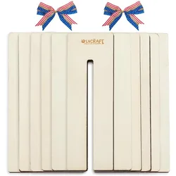 6Pcs 6 Sizes Wood Bow Maker Templates Bowknot DIY Craft Tool Bow Making Tools Natural Wooden Craft Bow Makers for Ribbon Bow