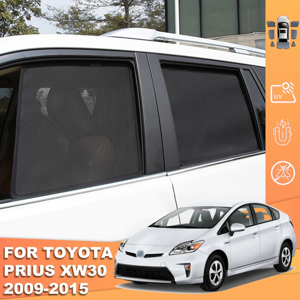 For Toyota Prius W3 2009-2015 Magnetic Car Sunshade Shield Front Windshield Curtain Cover Rear Side Baby Window Sun Shade Visor