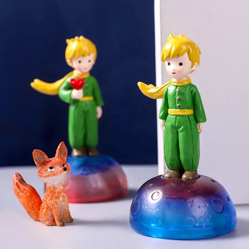 DIY Resin Crafts Little Prince Cake Ornaments Fox Handicraft Cartoon Model Home Living Room Micro View Desk Room Decorations