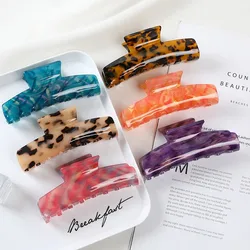 Women Hair Accessories Fashion Large size Rectangle Acetate Hair Claws Colourful Marbling Ponytail Acetic Claw Clips For Girls