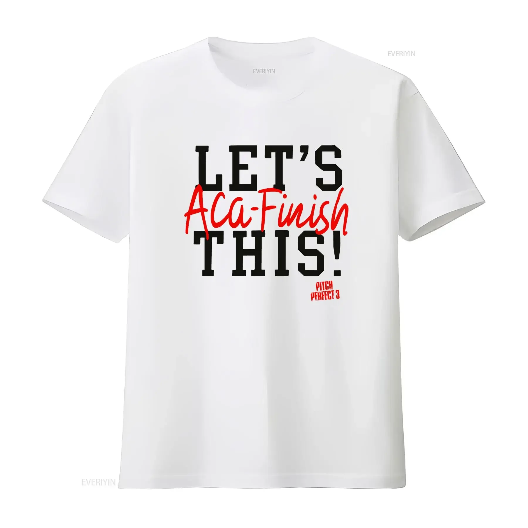 Let's ACA Finish This Pitch Perfect 3 Women's Medium T Shirt Top White T1 vintage Washed Breathable graphic Casual streetwear