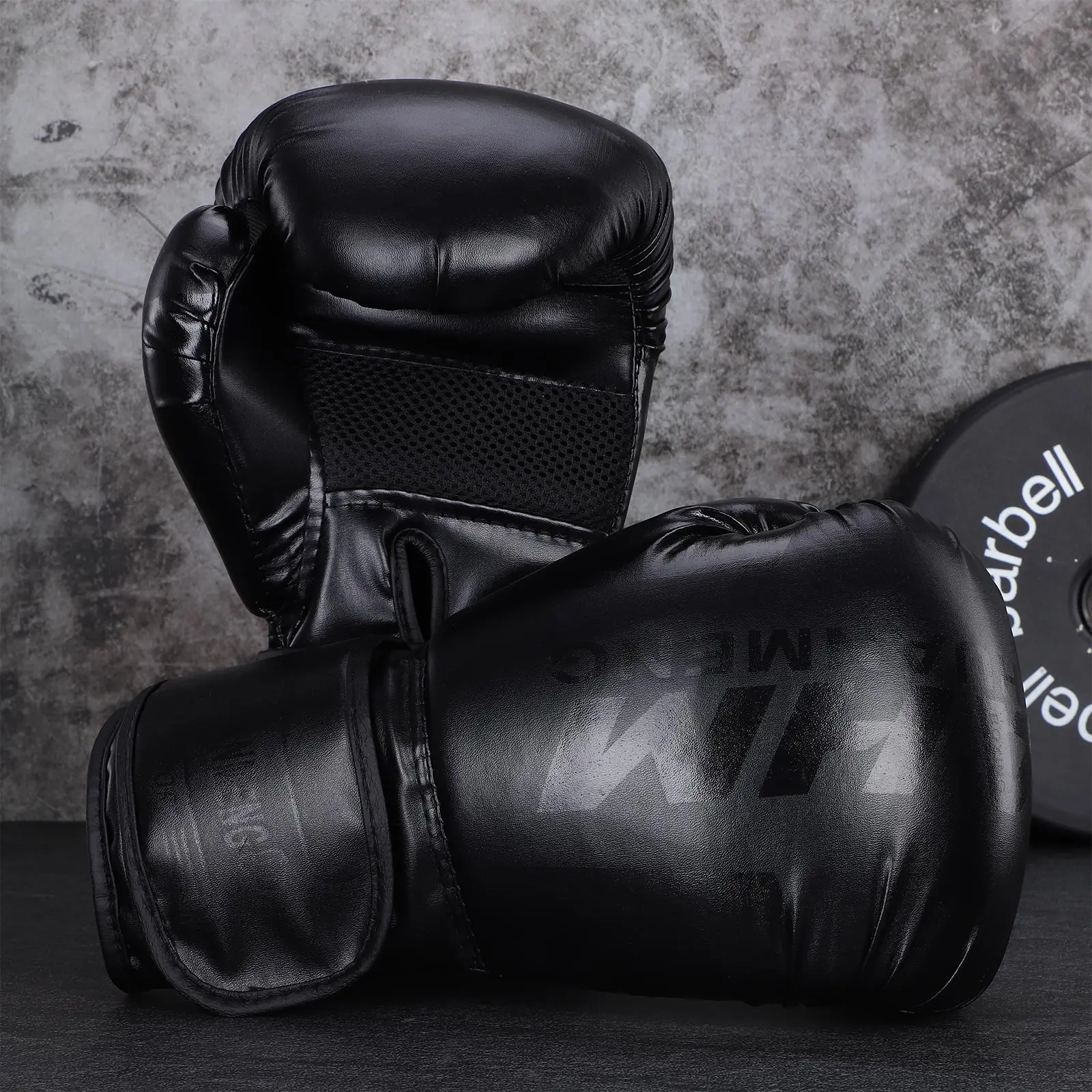 

1 Pair Black Boxing Gloves 12oz PU Hand Protection Anti-Slip Comfort Fit Training Sparring Mens Gloves