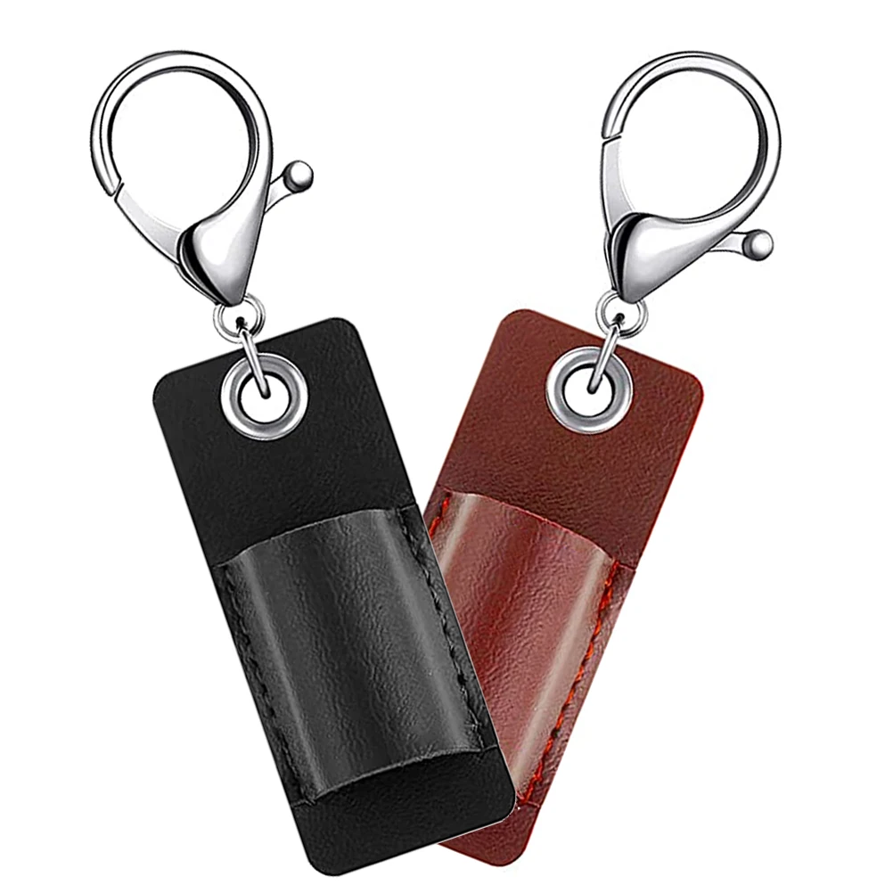 

2pcs Glasses Sunglasses Holder Storage Sleeve Keychain Eyeglasses Pu Metal Compact Scratch Resistant Stylish Chic Wear