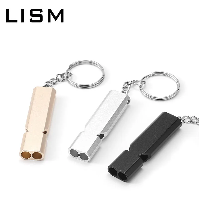 

Emergency Survival Whistle Keychain Double Pipe Aluminum Alloy High-frequency Rescue Whistle For Camping Hiking Outdoor EDC Tool