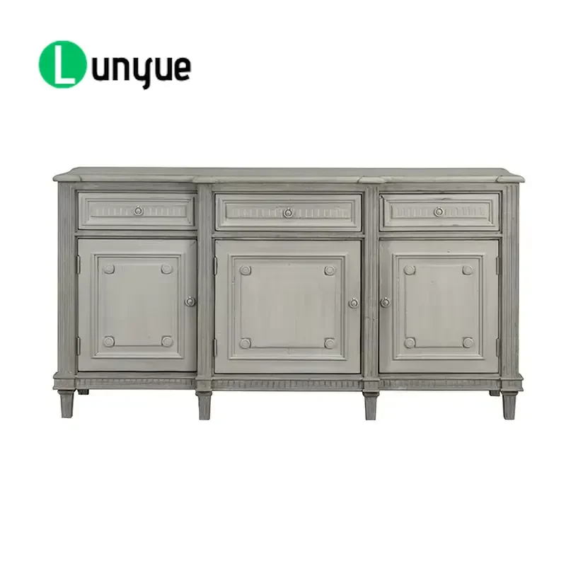 Vintage Style Cabinet Medieval Modern Classic Recycled Hand Painted Industrial Furniture for Living Room Bedroom Storage