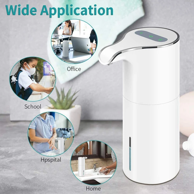 A47U Soap Dispenser Automatic - Touchless USB Rechargeable Electric Liquid Soap Dispenser Waterproof Adjustable Volume 450Ml