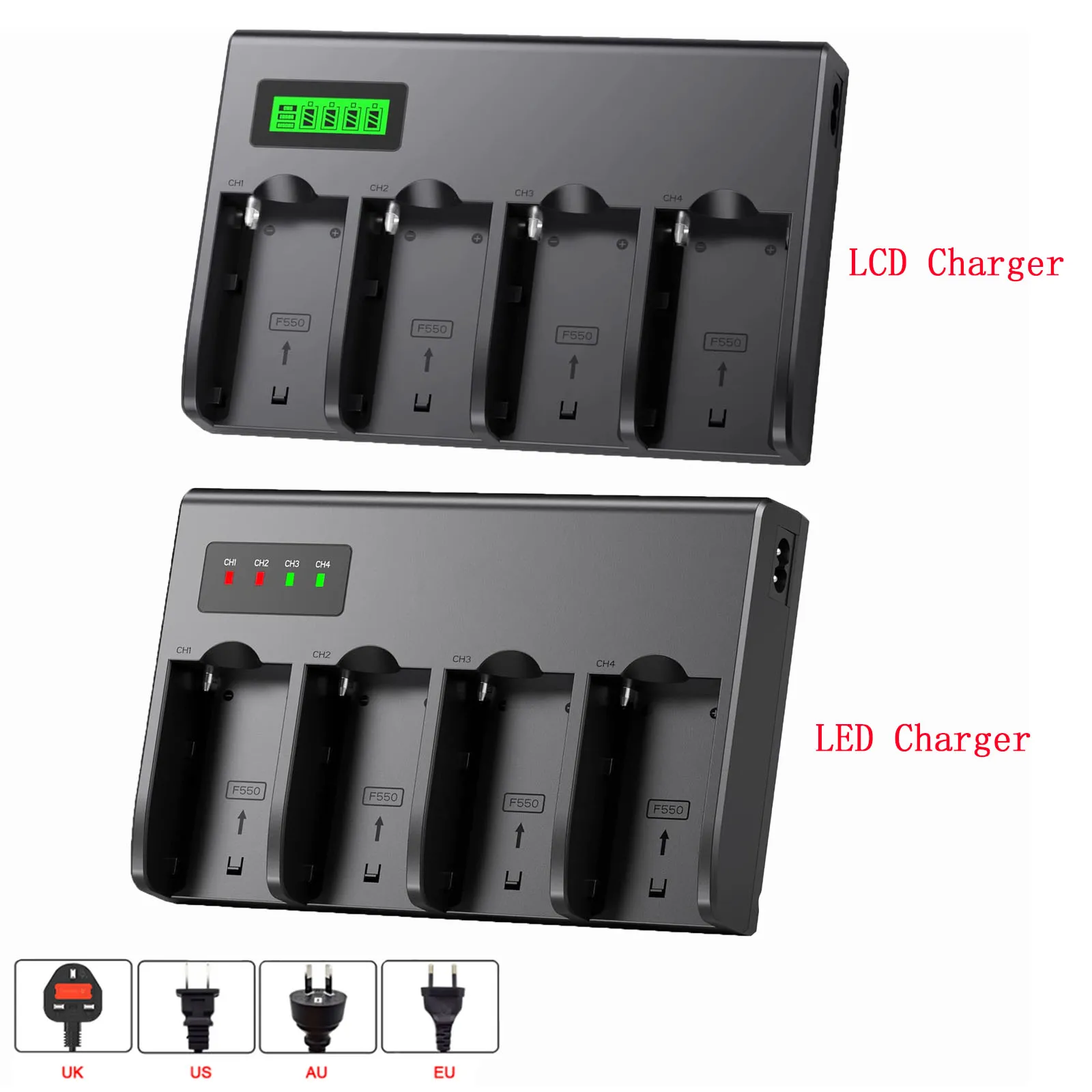 4-Slot LCD / LED Smart Battery Charger NP-F960 NP-F970 NP F960 Camera Battery Charger for Sony NP-F550 F770 F750 F960 F970