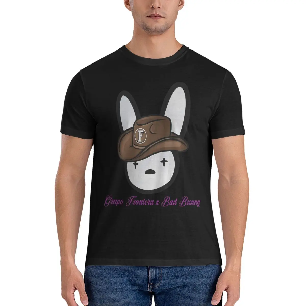 Men's T-Shirts Grupo Frontera X Cool 100% Cotton Tees Short Sleeve Bad Bunny T Shirt O Neck Clothing Classic