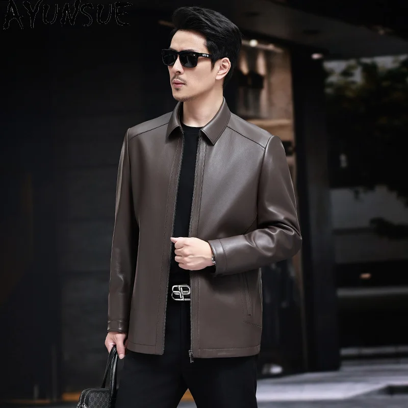 AYUNSUE Spring Genuine Leather Jacket Men Clothing Real Sheepskin Mens Jacket High Quality Mens Jacket Autumn 가죽자켓 남자 진짜양가죽