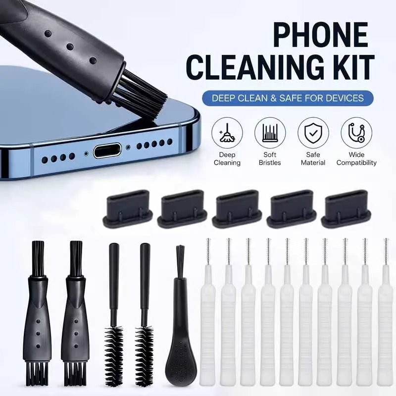 20pcs Set For Type C Phone Portable Cleaning Small Items For Cleaning Covers Dusting Brushes Tools Maintenance Equipment  Kit