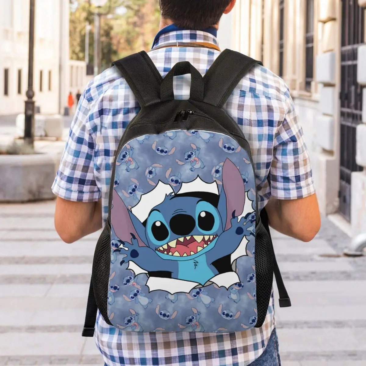 Custom Stitch Manga Anime Laptop Backpack Men Women Basic Bookbag for School College Students Bag