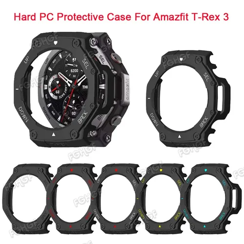 Huami Amazfit T-rex 3 용 하드 PC 보호 케이스, 스마트 워치 커버, 쉘 프레임 범퍼, 보호대 액세서리