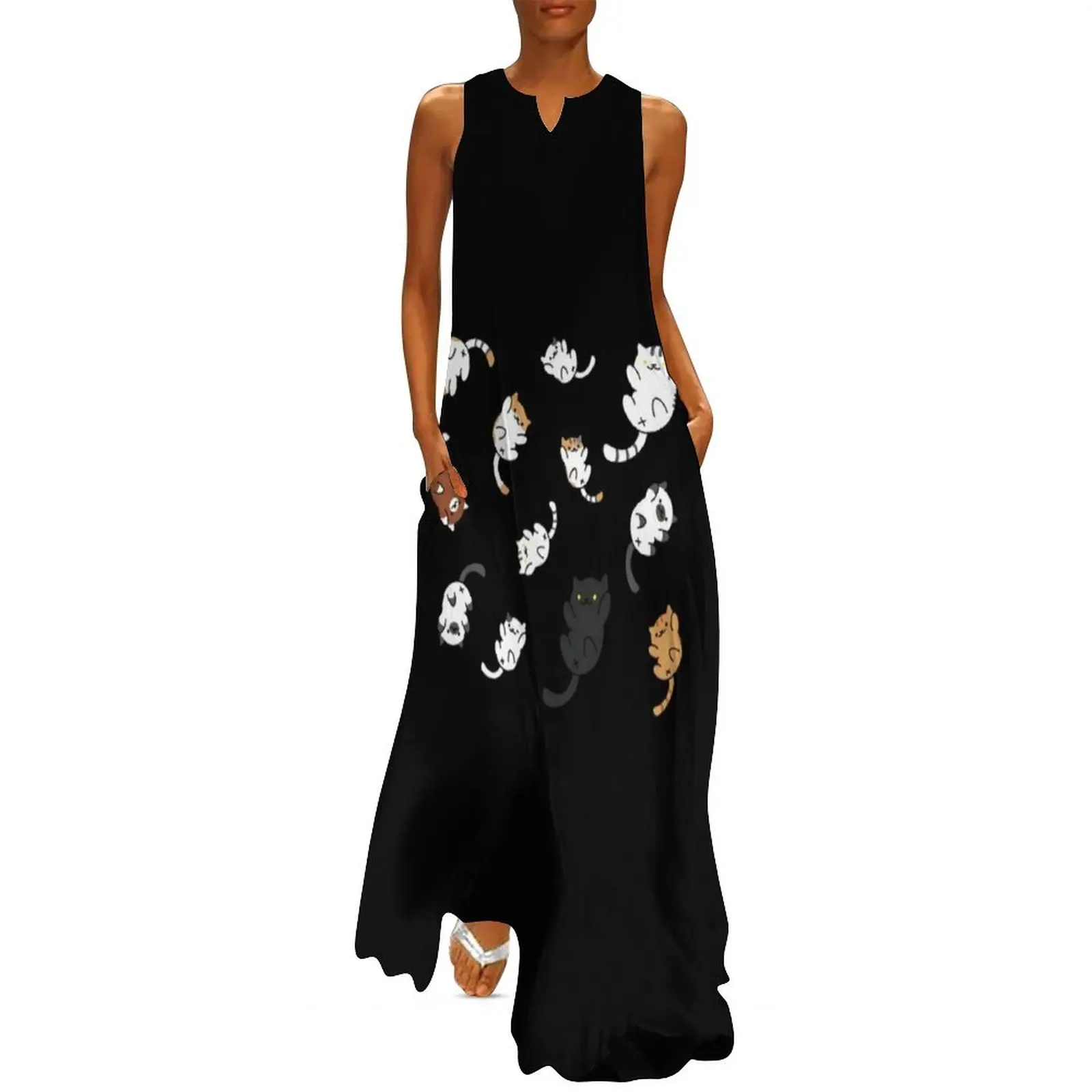 

Neko Atsume Kitty Collector Cats Sticker Long Dress dresses for womens 2025 ladies dresses for special occasion