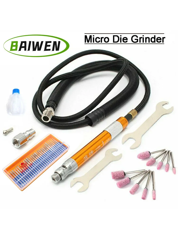 Kit de Micro-broyeur à Air haute vitesse,bois, Mini crayon,bijoux, polissage, meulage, gravure, outil pneumatique,65,000 tr/min